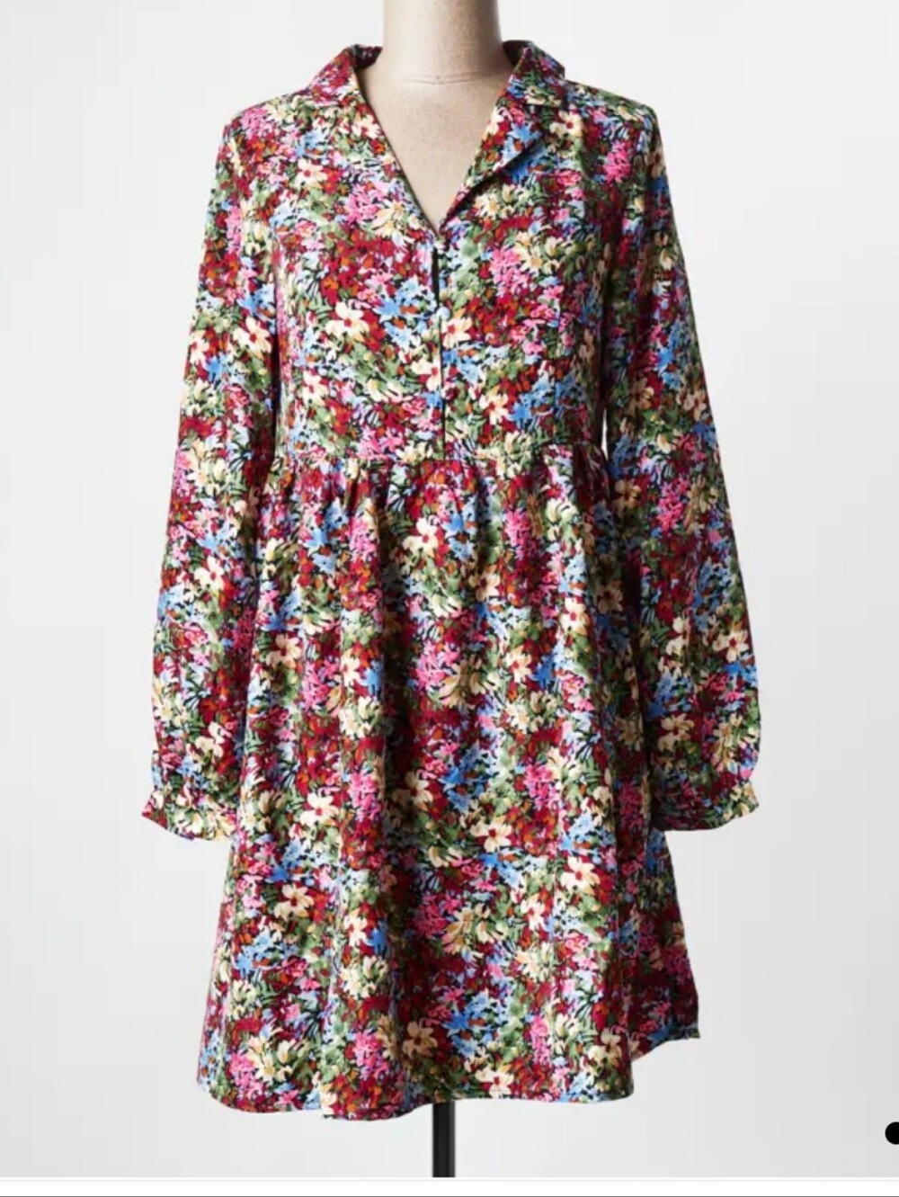 Molly Bracken Multicolor Floral Long Sleeve Mini Dress Sz Small